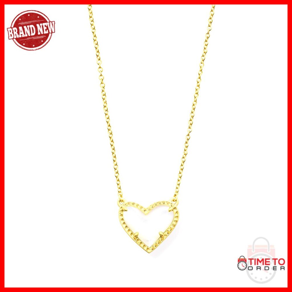 Adjustable Heart Pendant Necklace, 15" Chain With 2" Extender, Gold Plated